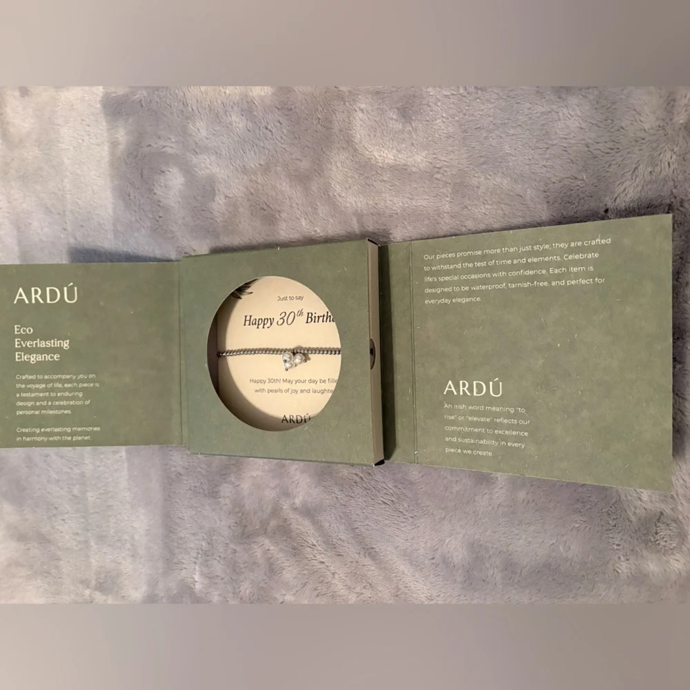 ARDU HAPPY 30th BIRTHDAY PEARL BRACELET NEW IN BOX